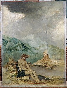 La Vie De L'humanité L'age De Fer, Caïn. Le Midi. Le Repos — Gustave Moreau