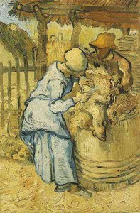 Sheep-shearers, The After Millet — Vincent Willem Van Gogh, Post-impressionism