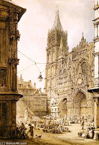 Rouen Cathedral, West Front, — Henry Edridge