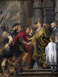 Emperor Theodosius Forbidden By St Ambrose To Enter Milan Cathedral — Sir Anthony Van Dyck, Baroque