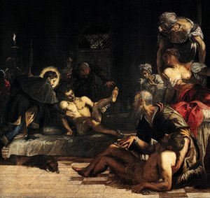 St Roch In The Hospital (detail) — Jacopo Tintoretto, Baroque