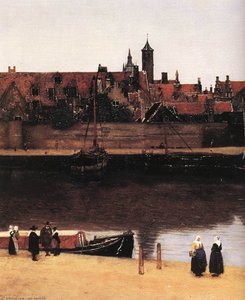 View Of Delft (detail) — Johannes Vermeer, Baroque