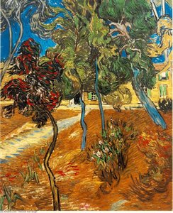 Trees In The Asylum Garden — Vincent Willem Van Gogh, Post-impressionism