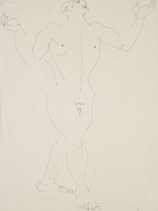 Male Nude, Walking With Palms Raised — Henri Gaudier-brzeska