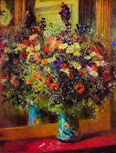 Bouquet In Front Of A Mirror — Pierre-auguste Renoir, Impressionism