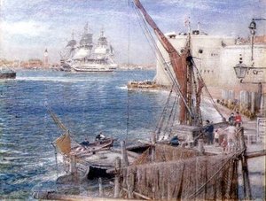 Hms 'the Victory' At Portsmouth — Albert Goodwin