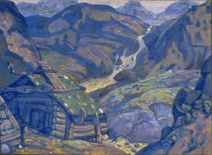 Mill In The Mountains — Nicholas Roerich, Symbolic Art Nouveau