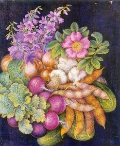 Still Life ''flowers And Vegetables'' — Kateryna Vasylivna Bilokur