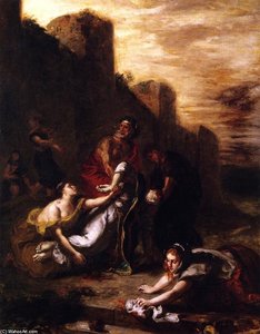 Disciples And Holy Women Carrying Away The Body Of Saint Stephen — Eugène Delacroix, Romanticism