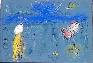 Adam And Eve Expelled From Paradise — Marc Chagall, Expressionism