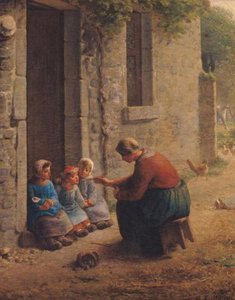 Feeding The Young — Jean-françois Millet, Realism