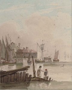 Fishermen At The Water's Edge — Samuel Owen