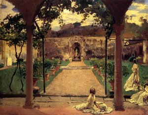 At Torre Galli. Ladies In A Garden — John Singer Sargent