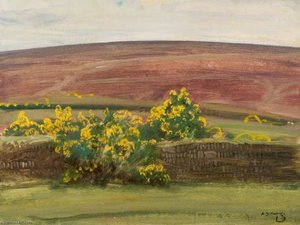 Wall And Gorse On Exmoor — Sir Alfred James Munnings