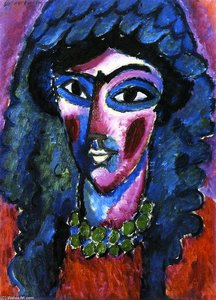 Head In Wine Red And Green — Alexej Von Jawlensky