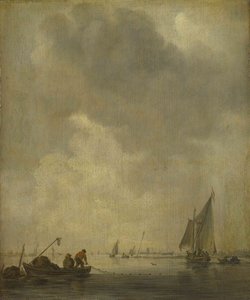 A River Scene, With Fishermen Laying A Net — Jan Josephszoon Van Goyen