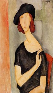 Jeanne Hebuterne In A Hat — Amedeo Clemente Modigliani, Expressionist Style