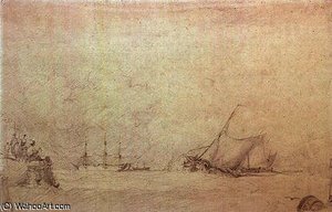 Lugger Making For The Mouth Of A Harbour — Sir Augustus Wall Callcott