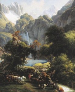 La Chasse À L'ours Vers La Cascade Du Lac D'oo, Près De Bagnères De Luchon — Louis François Baron Lejeune