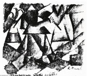 Peasant Woman Carrying Buckets With Water — Kazimir Malevich
