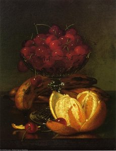 Still Liife Of Compote, Cherries, Three Bananas And Orange — Robert Spear Dunning