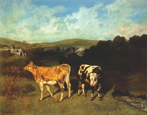 White Bull And Blond Heifer — Gustave Courbet