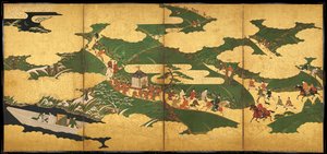 “an Imperial Excursion” (miyuki), “a Boat Cast Adrift” (ukifune), And “the Barrier Gate” (sekiya) — Tosa Mitsuyoshi