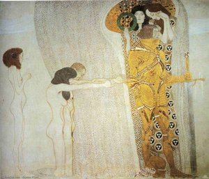The Beethoven Frieze: The Longing For Happiness. Left Wall — Gustav Klimt