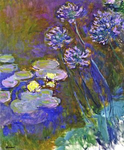 Water Lilies And Agapanthus — Claude Monet, Impressionism