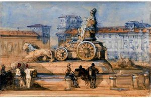 The Cybeles Fountain, Paseo Del Prado, Madrid — David Roberts