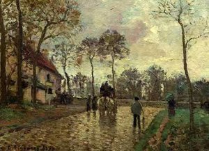 The Stagecoach At Louveciennes — Camille Pissarro