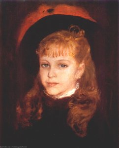 Girl With A Pink Feather — Pierre-auguste Renoir, Impressionism