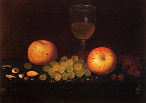 Still Life With Apples, Grapes And Almonds — William Michael Harnett
