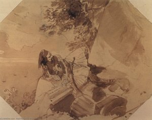 Greek Lying On A Rock — Karl Pavlovich Bryullov