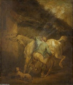 Man Grooming Horse — George Morland