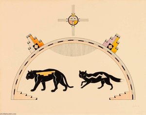 Black Mountain Lion and Black Fox