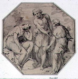A Man And Two Women Conversing — Giovanni Battista Cipriani