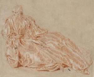 Study Of A Seated Woman — Jean-baptiste Pater