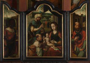 Triptych with the Adoration of the Magi, Pieter Coecke van Aelst (I) (workshop of), 1520 - 1550