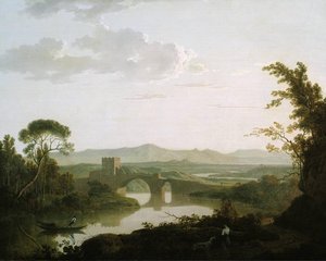 Imaginary Landscape With A Bridge In The Roman Campagna — Joseph Wright Of Derby, Romanticism