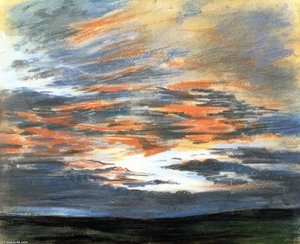 Study Of The Sky At Sunset — Eugène Delacroix