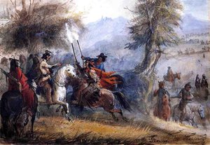 Greeting The Trappers — Alfred Jacob Miller
