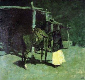 Waiting In The Moonlight — Frederic Remington
