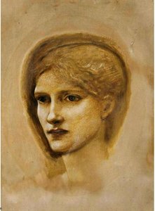 Study Of A Girl's Head 1 — Edward Coley Burne-jones, Pre-raphaelites