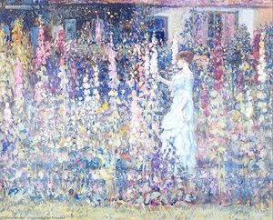 Hollyhocks — Frederick Carl Frieseke