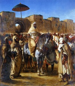 The Sultan Of Morocco And His Entourage — Eugène Delacroix, Romanticism