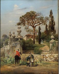 Huntsmen At The Garden Edge — Robert Alott