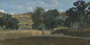 Wheat Field In The Morvan Region — Jean-baptiste-camille Corot, Barbizon School/impressionism