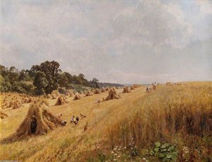 Harvest In The Home Field — Edward Wilkins Waite, Contemporary Realism