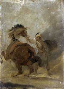 A Man Holding A Horse — Peter Francis Bourgeois